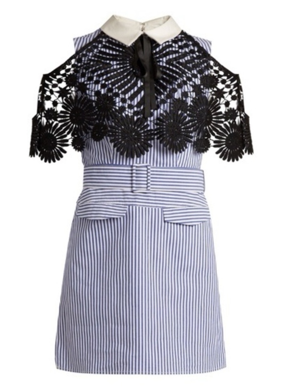 Self-Portrait Lace Cape Shirting Dress
